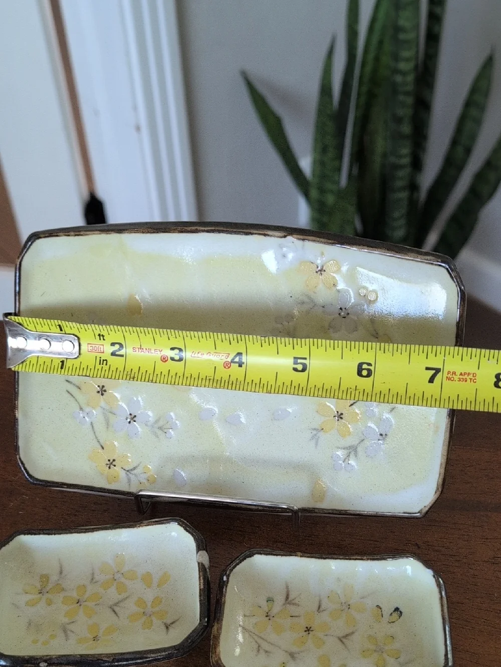 Vintage Small Sushi And Wasabi Plate Ceramic Serving Tray Set - Picture 7 of 10